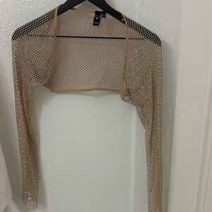Windsor Rhinstone Beige Mesh Shrug